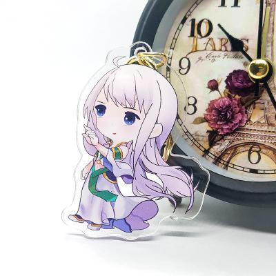 China Souvenirs/Decoration/Promotional Gift Personalized OEM Design Custom Transparent Acrylic Keychain Printing Cartoon Anime Clear Plastic Epoxy Charms With Any Shape for sale