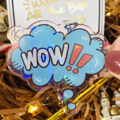 China Souvenirs/Decoration/Promotional Gift No MOQ Cartoon Anime Acrylic Keychain Custom Transparent Plastic Key Chain Double Side Printing Clear Epoxy Hologram Charms for sale