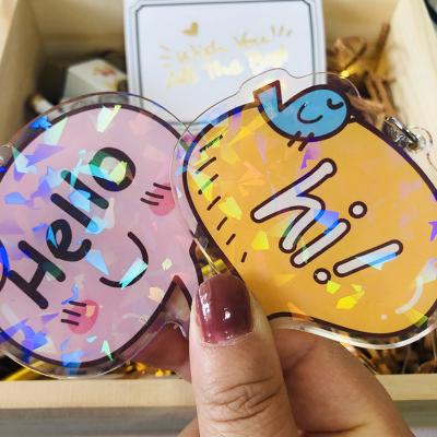 China Souvenirs/Decoration/Promotional Gift OEM Logo Custom Transparent Plastic Keychain Double Side Printing Cartoon Anime Acrylic Charms Hologram Keychains No MOQ for sale