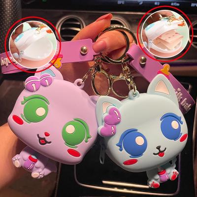 China Bag Car Pendant Accessories Hot Sale Mini Silicone Baby Purse Keychain Cartoon Anime Rubber Bag Pendant Earphone Storage Bags PVC Coin Wallet Key Chain for sale