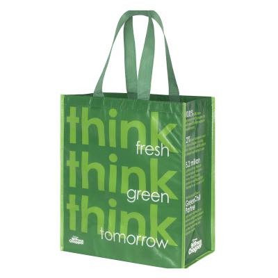 China Custom Printed Reusable Shopping Bag Handled With Customized Eco-friendly Logo Custom Non Woven Bag Shopping Bag Tote For Promotion for sale