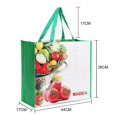 China Hot Sale Handled Reusable Shopping Bags Packaging Bags Wholesale Bags Stores Laminated PP Woven Grocery Bag For Shopping for sale