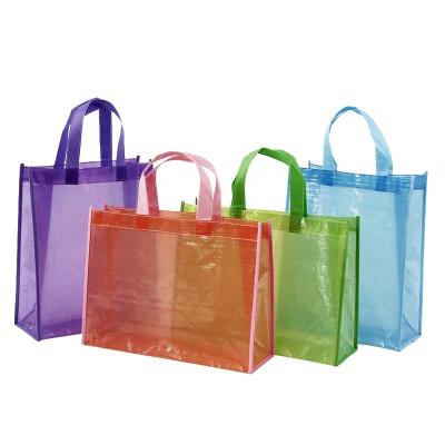 China Hot Sale Handled Transparent PP Woven To Bag Wholesale High Quality Reusable Transparent PP Woven Bag Grocery PP Woven Bag For Shopping for sale