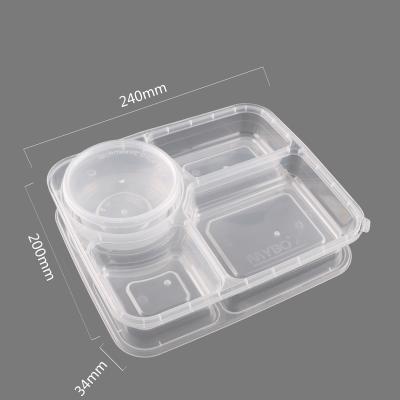 China Microwavable PP Plastic Disposable Tableware Containers KD04 Safety Lock Food Packaging Sushi Take Out Box for sale