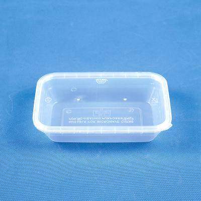 China A500 500ml Disposable Plastic Recyclable Packing PP Microwave Rectangular Food Container for sale