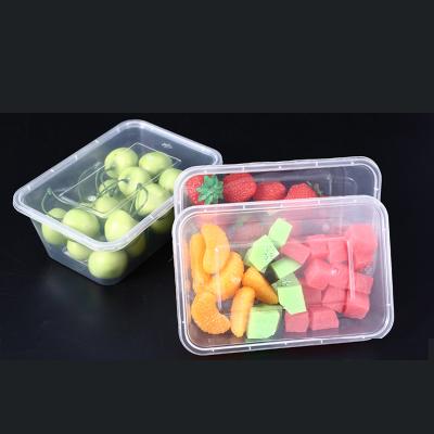 China Meiyang15392 Recyclable Rectangular Disposable Clear Containers PP Microwave Food Container Fruit Lunch Box Take Out Box Packing for sale