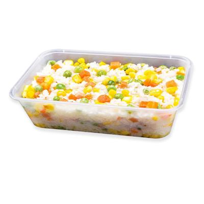 China Eco-Friendly Plastic Disposable Microwave Bento Lunch Box Container Meiyang15385 Rectangular Recyclable Containers For Food Packaging for sale