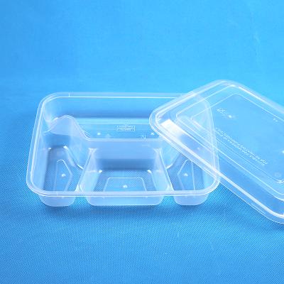 China Meiyang15493 Recyclable Multi-Section Container Disposable Plastic Food Packaging Container Take Away Food Box Microwave Packing Box for sale