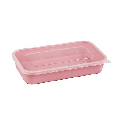 China 20032 Meiyang900ml Rectangular Containers Recyclable Eco-friendly Plastic Disposable Microwave Bento Lunch Box Container For Food Packaging for sale