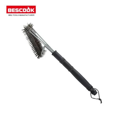 China Amazon Hot Selling High Quality Plastic Grill Brush Steel Wire Handle Cleaning Brush Clean Brush for sale