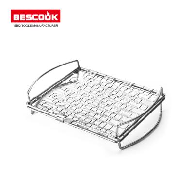 China High Quality Easily Cleaned Folding BBQ Grill Wire Stainless Steel BBQ Grill Rack Fish Basket for sale