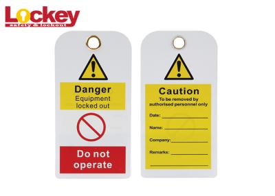 China Safety PVC Custom Danger Tags Scaffolding Yellow Tag 75mm × 146mm × 0.5mm for sale