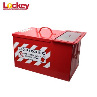 China Rust Resistance Lock Out Tag Out Key Box Heavy Duty Steel Box With Multiple Locks for sale