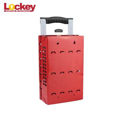 China Combination Group Loto Box Red Group Lockout Tagout Boxes Station Wall Mounting for sale