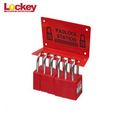 China Metal Safety Lockout Station 5 padlocks Master Lock Lockout Station for sale