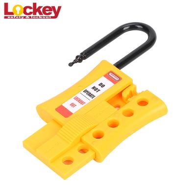 China Yellow Insulated Nylon Lock Out Tag Out Hasp Safety Plastic Emergency Stop for sale