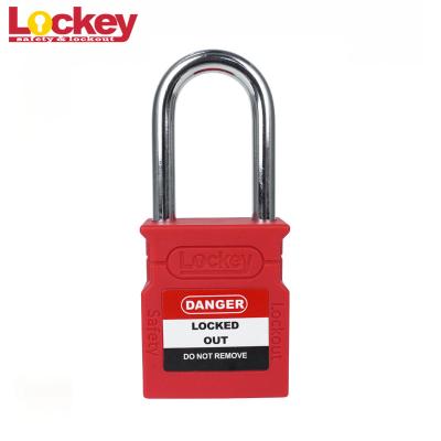 China Automatical 38mm Steel Shackle Safety Padlock Lockout With Master Key for sale