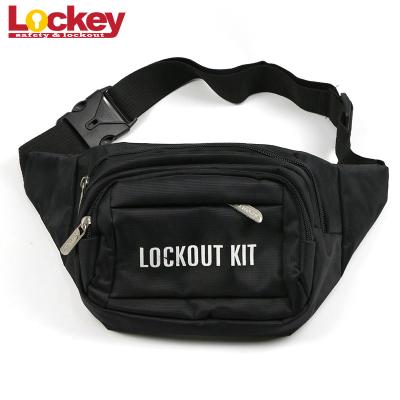 China Black Maintenance Lockout Kit Pouch Tagout Waist Bag Lock Out Tag Out Kits For Electrical for sale