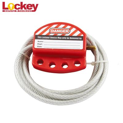 China Red Customized 6mm Dia Steel Cable Lockout Tagout Nylon Loto Long Life for sale