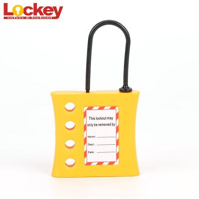 China 3mm Thin Shackle Safety Lockout Hasp , 4 Hole Lockout Hasp Locks Yellow for sale