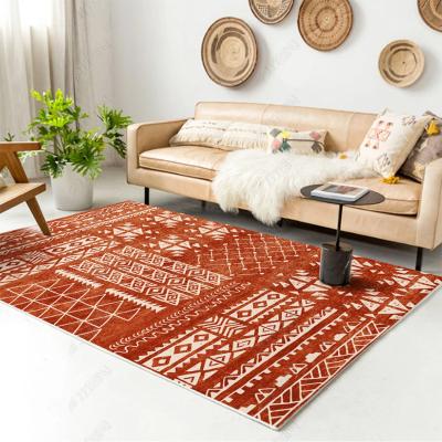 China Bohemian Family Sofa Coffee Table Mat Tatami Retro Style Carpet Washable Nordic National Living Room Bedroom Bedside Cut Custom Printed for sale