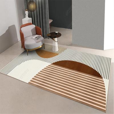 China Nordic European Washable Floor Mat Carpet Modern Simple Sofa Floor Living Room Yoga Anti Skid Small Mat Soft Touch Free Bedside for sale