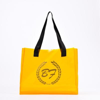 China Reusable Hot Sale Transparent PVC Shopping Tote Bag for sale