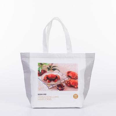 China Fleixble Packaging Reusable Nonwoven Folding Cooler Bag Packaging Seafood Insulation Ice Bag for sale