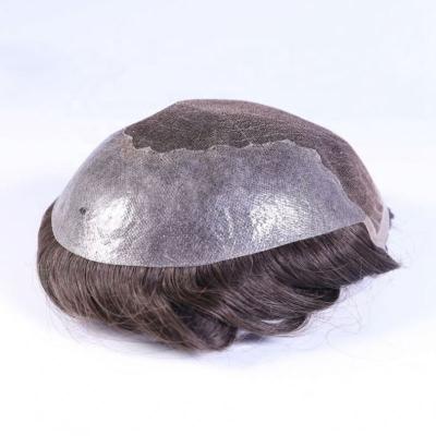 China 100% Indian Men Hair Toupee Thin Skin Toupee Top Cheap Natural Color Mens Hair Q-6 for sale