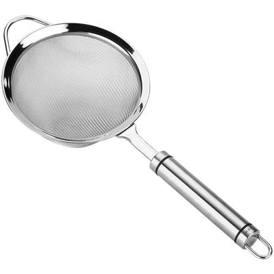 China Hot Sale 304 Stainless Steel Fruit Juice Filter Spoon Food Oil Leak Stocked Spoon Skimming Filter For Kitchen for sale