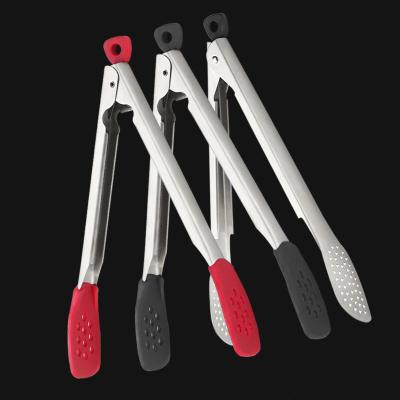 China Stocked Silicone Kitchen Tongs Grilling Utensils Locking Food Tong Useful Gadgets For Home for sale