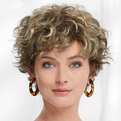 China Wholesale Nature Libertine Curly Wigs High Temperature Sellers Pixie Cut Wigs Curly Short Bob Synthetic Fiber Europe American Libertine Curly Wig 6 Inch for sale