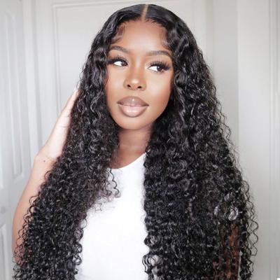 China Custom Made Water Wave Water Wave Curly Hair 13*4 Lace Up Silky Transparent Lace Front Wig Unprocessed Virgin Human Hair Hd Full Lace Front Wigs for sale