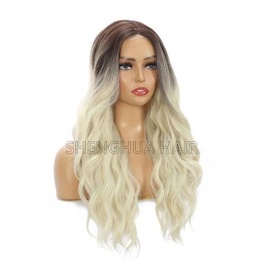 China Factory Wholesale Synthetic Body Wave Hair For Women Lace Front Wig Curly Body Wave Lace Headband Cheap Long Wavy for sale