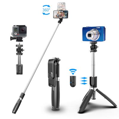 China 360 Degree Rotation L02 Outdoor 360 Rotating Selfie Stick 1 Meter Long Tripod With Stand for sale