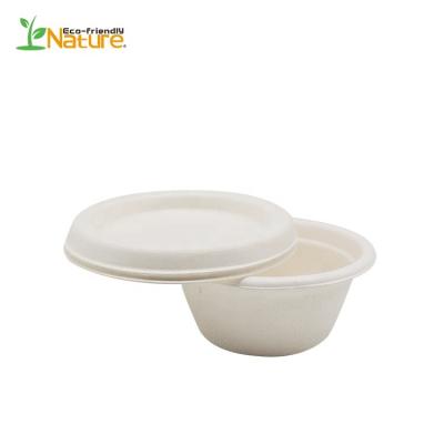 China Disposable 100% Biodegradable Compostable Bagasse Sugar Cane Cup With Lid for sale