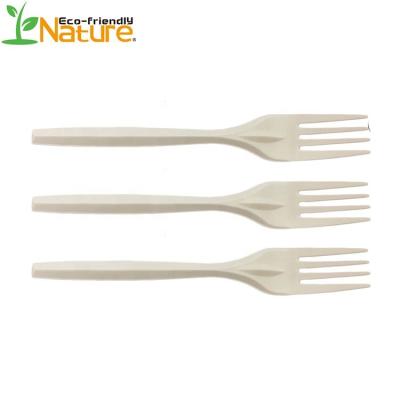 China Eco Wholesale Disposable Green Disposable Flatware Cornstarch Biodegradable Plastic Fork for sale