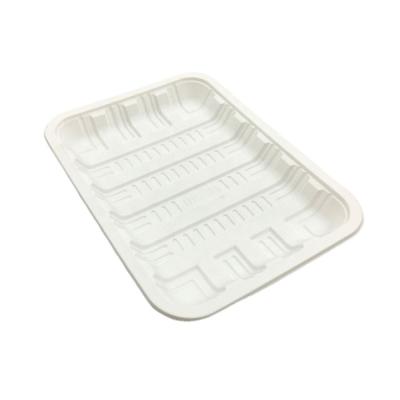 China Eco-Friendly Sustainable Biodegradable Cornstarch Tray Disposable Cornstarch Rectangle Tray Cornstarch Tray for sale