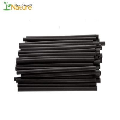 China Notplastic PLA Black Giant Disposable Compostable Straight Straw for sale