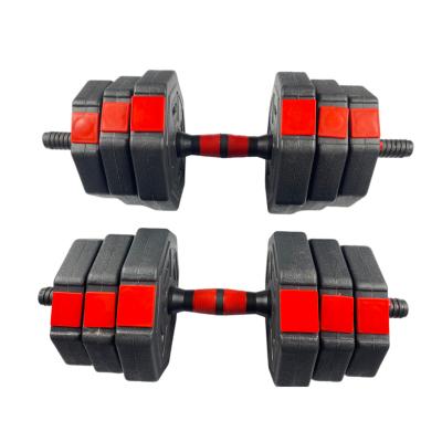 China Universal Environmental Cheap Weightlifting Dumbbell Plastic Concrete Dumbbell Sets for sale