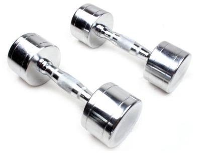 China Universal Gym Home Workout Plating Pure Steel Dumbbell Set Chrome Adjustable Dumbbell With Foam Grips for sale