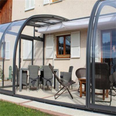 China Household Modern Individual Room Glass Sunroom Cheap Price Solarium Curved Glass Sunrooms for sale