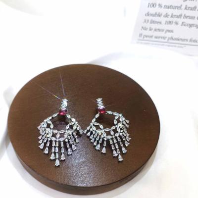 China Fashion Top Quality Gold Plated Luxury Trendy Romantic Jewelry Dubai Zircon Tabora New Full Exaggerated Stud Earrings For Women for sale