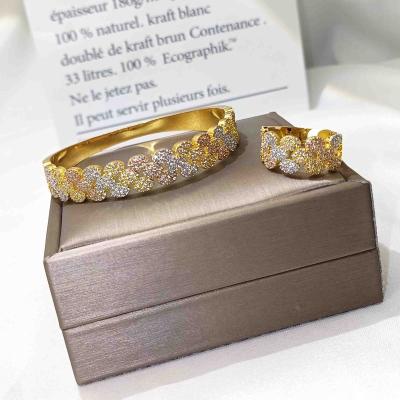 China FASHIONABLE Jewelry Newcomer Tabora Luxury Designer Inspired Jewelry Full of Zircon Designer Brand Bangle Bracelet Ring Set for sale