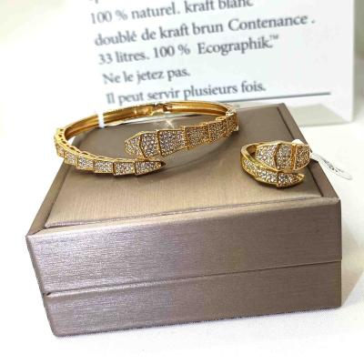 China Tabora FASHION Jewelry Fashion Jewelry Luxury Bangles Brand Snake Forms Brass Bangle Jewelry Plated 18k Gold Bangle Rings Set for sale