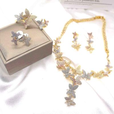 China Tabora TRENDY Jewelry Wholesale Dubai Jewelry Sets Copper 18k Gold Plated Jewelry Set Luxury Bridal Wedding Accessories for sale