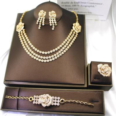 China FASHIONABLE Tabora jewelry sets 18k gold plated jewelry set accessories gold copper luxury wedding wedding jewelry for women for sale