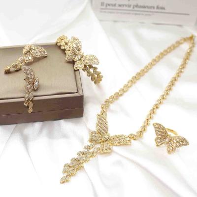 China Tabora TRENDY Jewelry Wholesale Dubai Jewelry Sets 18k Gold Plated Jewelry Set Copper Luxury Bridal Wedding Accessories for sale