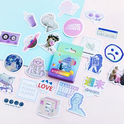 China 46 Pcs Handmade Adhesive Paper/Kawaii Cute Diary Label Box Vaporwave Japan Sticker Scrapbooking Handmade Adhesive Paper Stationery for sale