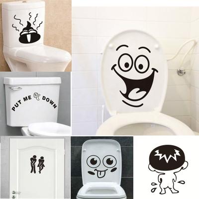 China Toilet Removable Eco-friendly Home Decoration Wall Stickers Bathroom Wall Decals For Toilet Sticker Paste Decorative Home Decor 1pcs for sale